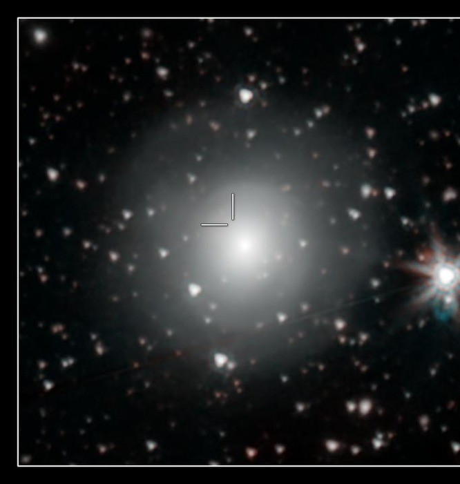 A Spitzer image of the galaxy NGC 4993, where the collision happened.
